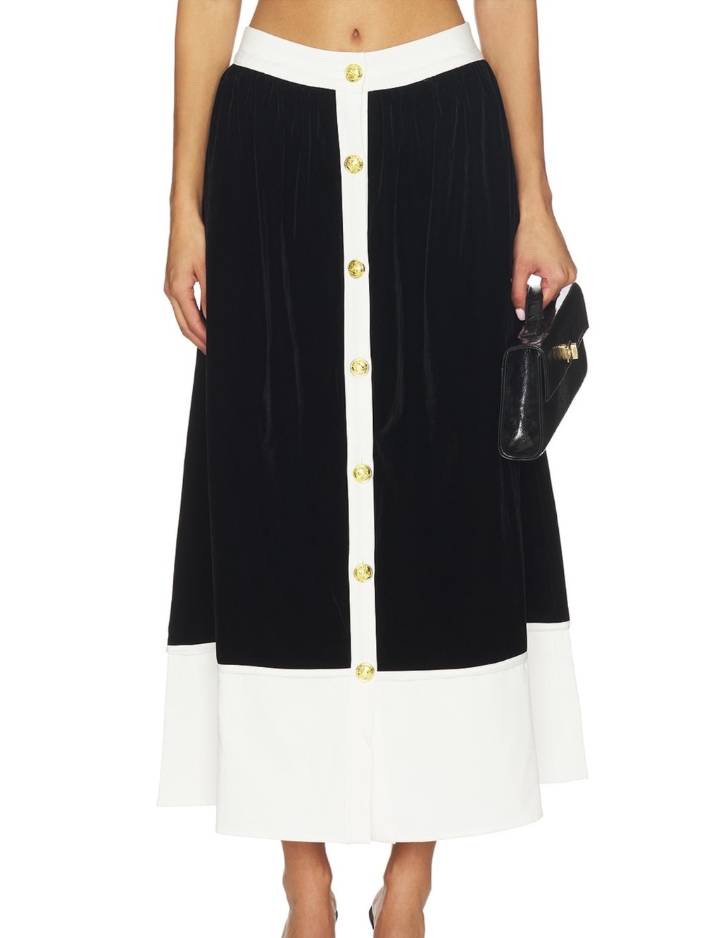 NWT Maude Club Mallory Skirt in Black & White SIZE XS